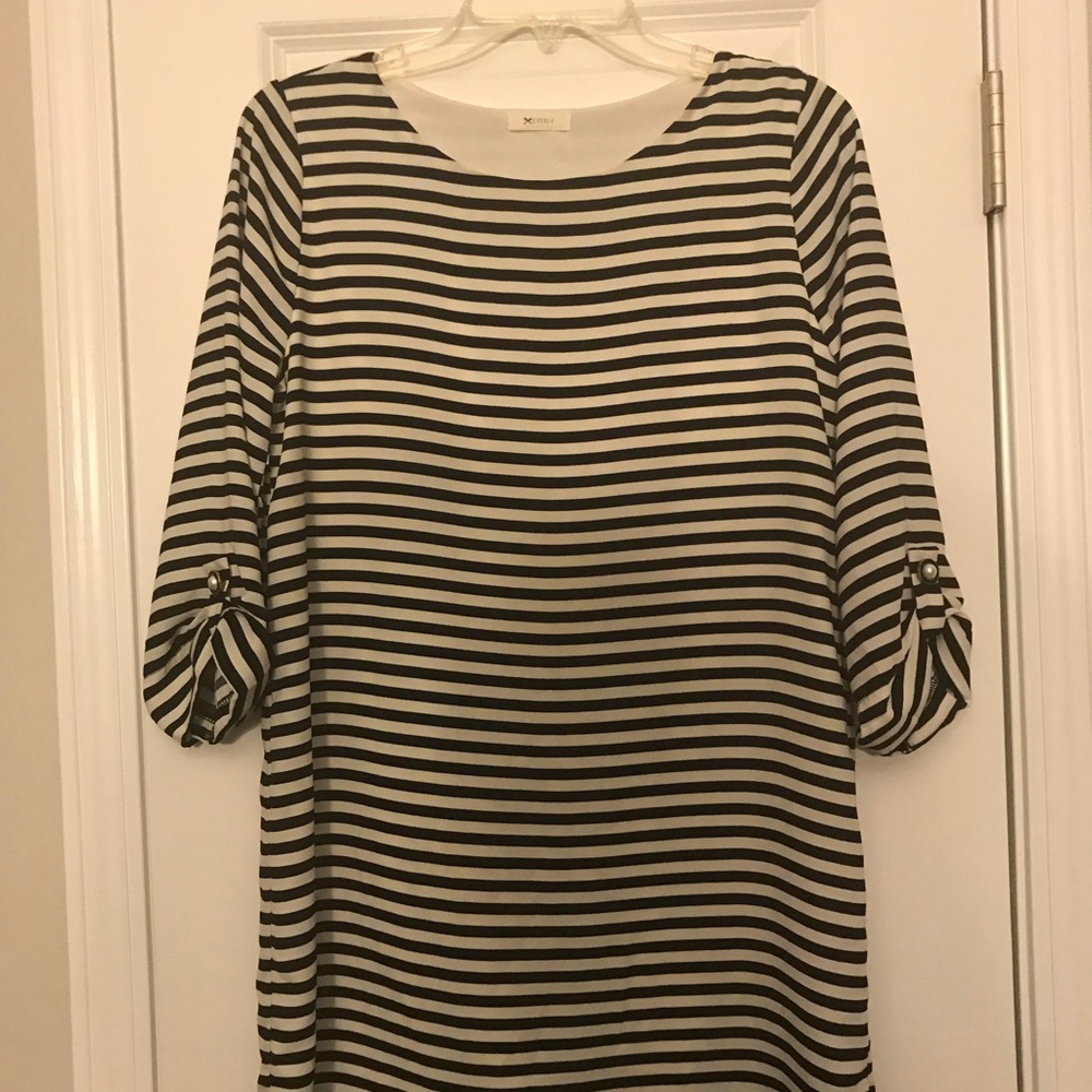 Black and cream striped dress